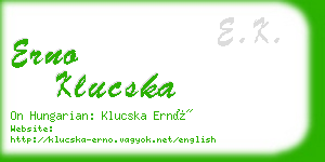 erno klucska business card